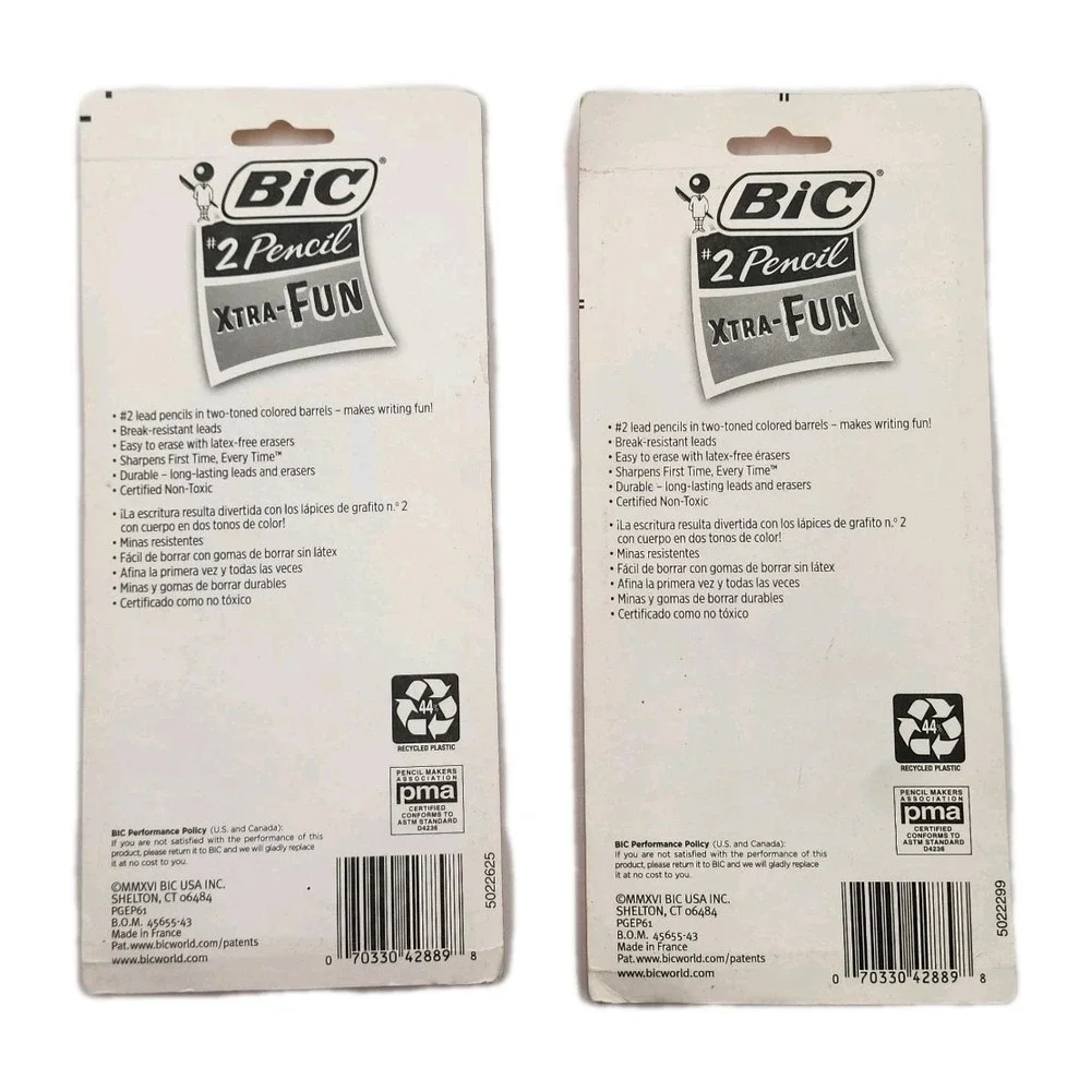 Bic No 2 Pencil Xtra Fun Break Resistant Leads HB Colorful Lot Of 2 6 Pack New‎